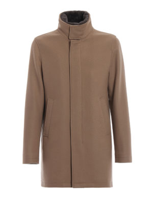 HERNO: cappotti corti - Cappotto in lana tecnica impermeabile