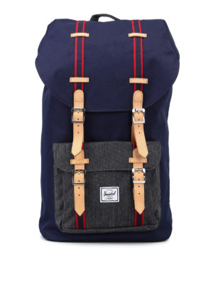 HERSCHEL: zaini - Zaino Little America in nylon blu navy