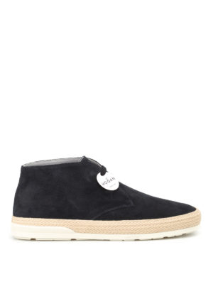 Hogan: ankle boots - H358 Derby high top suede shoes