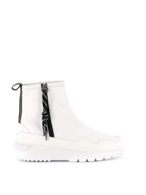 HOGAN: ankle boots - Interactive³ white leather ankle boots