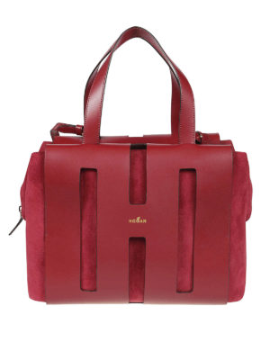 HOGAN: bauletti - Bauletto in pelle e camoscio Bi-Bag