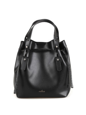 HOGAN: Secchielli - Secchiello in pelle liscia nera