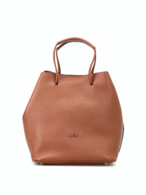 HOGAN: Secchielli - Secchiello marrone in pelle martellata