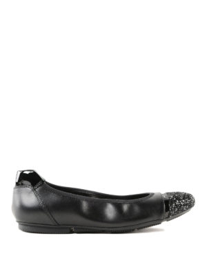 HOGAN: ballerine - Ballerina in pelle e glitter
