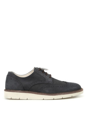 Hogan: lace-ups shoes - H322 Derby nubuck brogue shoes