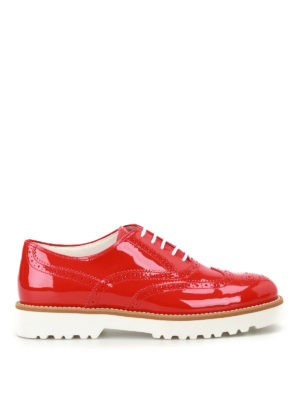 HOGAN: scarpe stringate - Oxford Route H259 in vernice rossa