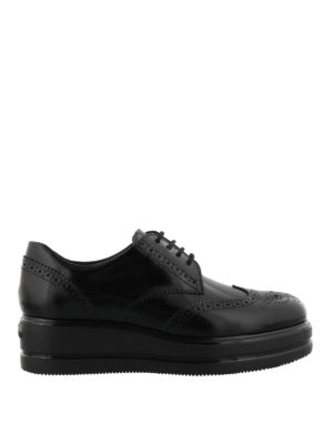 HOGAN: scarpe stringate - Derby brogue Route H323 in pelle