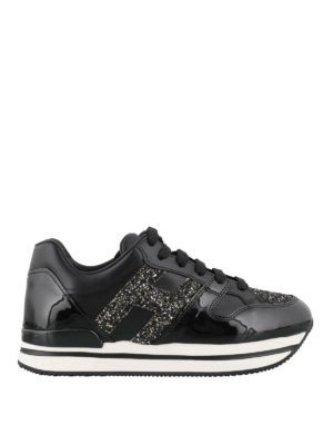 HOGAN: sneakers - Sneaker H222 in vernice con H glitter