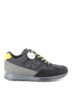 HOGAN: trainers - H321 low top suede nubuck and nylon sneakers