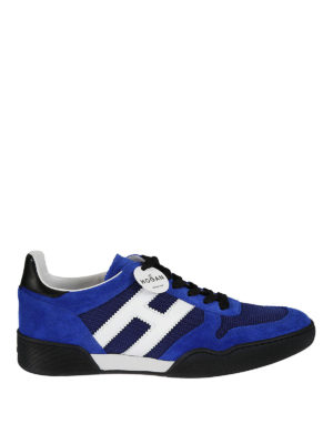 HOGAN: sneakers - Sneaker H357 blu in suede e rete