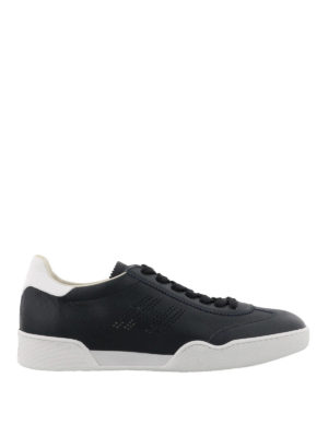 HOGAN: sneakers - Sneaker H357 blu con logo traforato