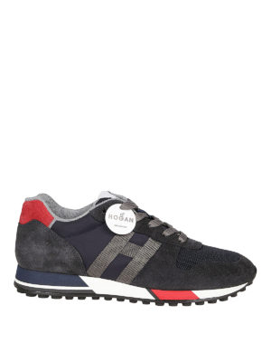 HOGAN: trainers - H383 Retro Running suede and leather sneakers