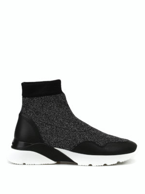 HOGAN: sneakers - Sneaker slip-on H385 in maglia con lurex