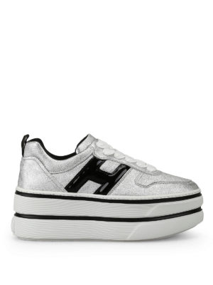 HOGAN: sneakers - Sneaker H449 maxi in pelle craquelé