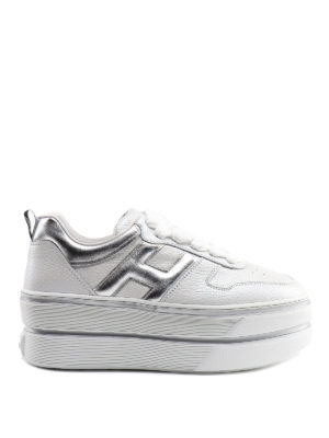 HOGAN: sneakers - Sneaker H449 bianca e argento