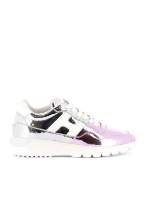 HOGAN: trainers - Interactive³ colour block mirrored sneakers
