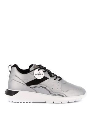 HOGAN: trainers - Interactive³ metallic leather sneakers