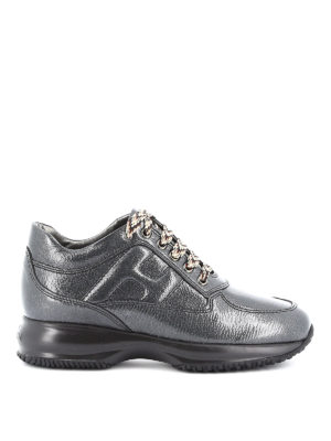 HOGAN: trainers - Interactive pearly black sneakers