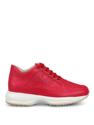 HOGAN: sneakers - Sneaker Interactive in pelle rossa