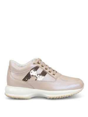 HOGAN: sneakers - Sneaker Interactive in pelle color carne