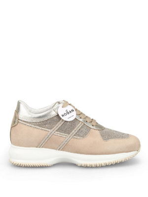 HOGAN: trainers - Interactive sneakers with embroidered H