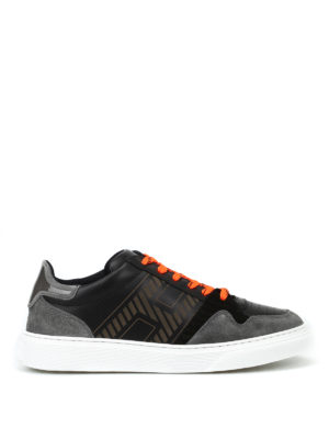 HOGAN: sneakers - Sneaker basse stile basket in pelle e suede