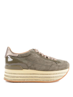 HOGAN: sneakers - Sneaker in camoscio con maxi suola