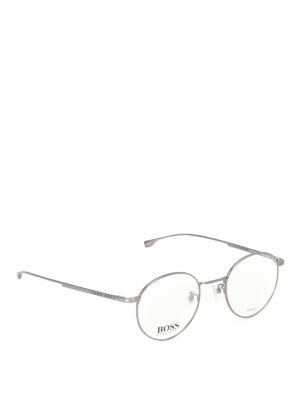Hugo Boss: glasses - Ultralight matte grey round glasses