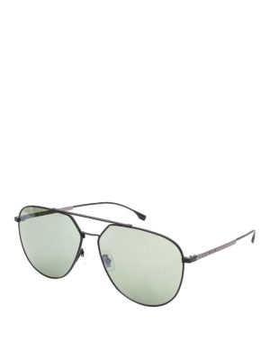 Hugo Boss: sunglasses - Black titanium aviator sunglasses