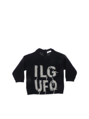 Il Gufo: knitwear - Blue knitted fabric sweater