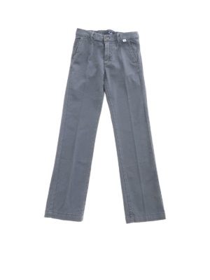 Il Gufo: trousers - Diagonal knitted fabric trousers in gray