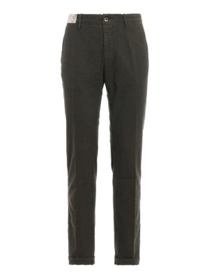 INCOTEX: pantaloni casual - Pantaloni in cotone operato verde militare