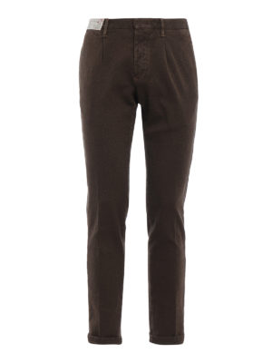 INCOTEX: pantaloni casual - Pantalone marrone in misto cotone