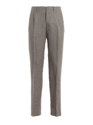 INCOTEX: pantaloni casual - Pantaloni Pattern 30 in lino e cotone grigio