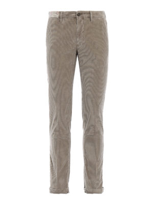 INCOTEX: pantaloni casual - Pantaloni in velluto beige millerighe