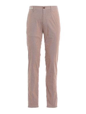 INCOTEX: pantaloni casual - Pantaloni Slacks in cotone stretch rosso