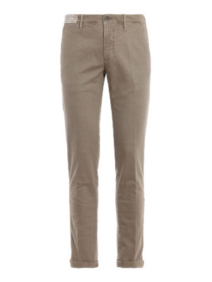 INCOTEX: pantaloni casual - Pantaloni color sabbia in cotone operato