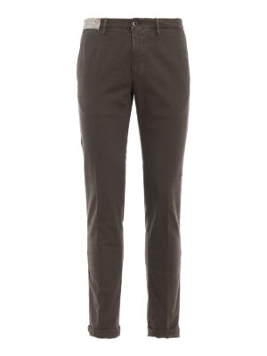 INCOTEX: pantaloni casual - Pantaloni color caffè in cotone operato