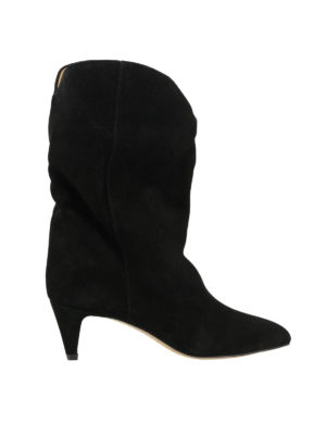 ISABEL MARANT: stivali - Stivali neri Dernee in pelle scamosciata