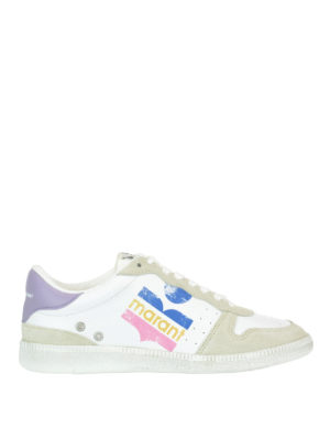 ISABEL MARANT: sneakers - Sneaker in pelle con stampa logo