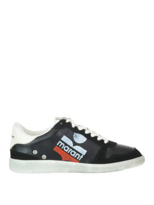 ISABEL MARANT: sneakers - Sneaker in pelle con stampa logo