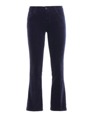 J BRAND: pantaloni casual - Pantaloni Selena bootcut in velluto blu