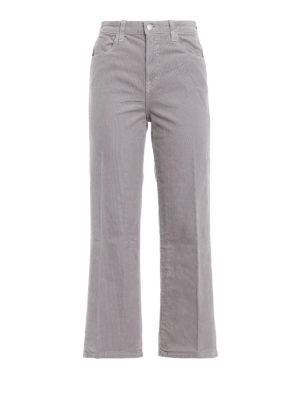 J BRAND: pantaloni casual - Cinque tasche Joan Crop in velluto millerighe