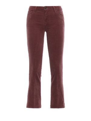 J BRAND: pantaloni casual - Pantaloni Selena bootcut in velluto rosso