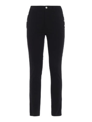 J BRAND: jeans skinny - Jeans Zoie in cotone stretch nero