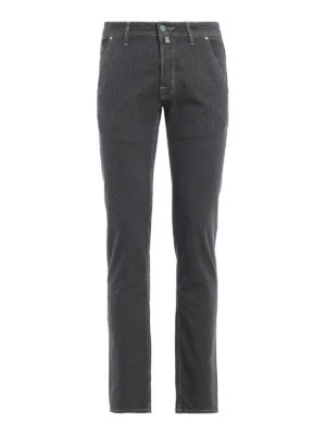 JACOB COHEN: pantaloni casual - Pantaloni modello 613 in cotone grigio medio