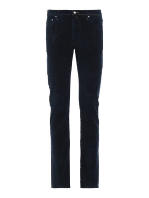JACOB COHEN: pantaloni casual - Pantaloni in velluto di cotone color indaco
