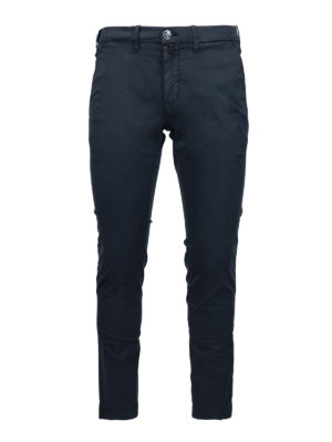 JACOB COHEN: casual trousers - Lion navy stretch cotton trousers