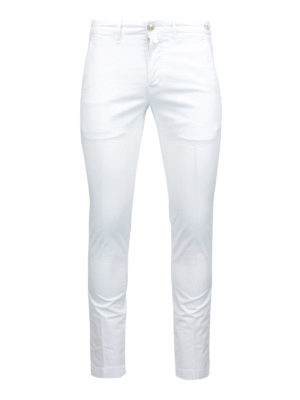 JACOB COHEN: casual trousers - Lion white stretch cotton trousers