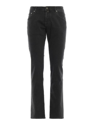 JACOB COHEN: pantaloni casual - Pantaloni micro fantasia verde bosco